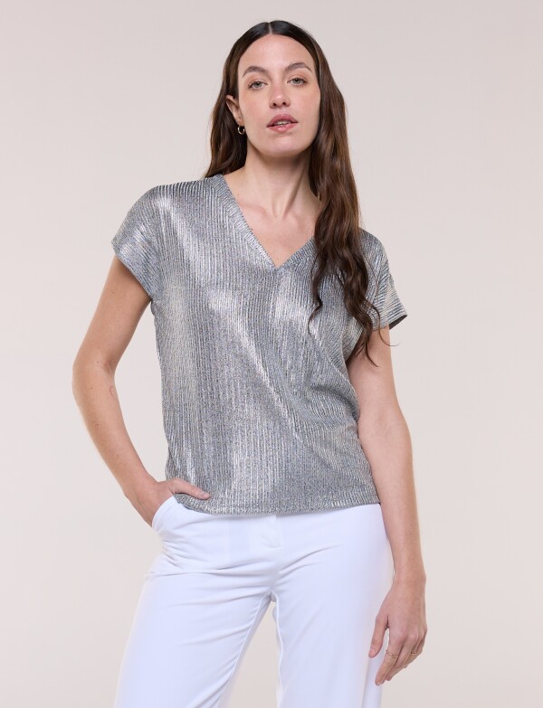 Blusa Metalizada PLATEADO