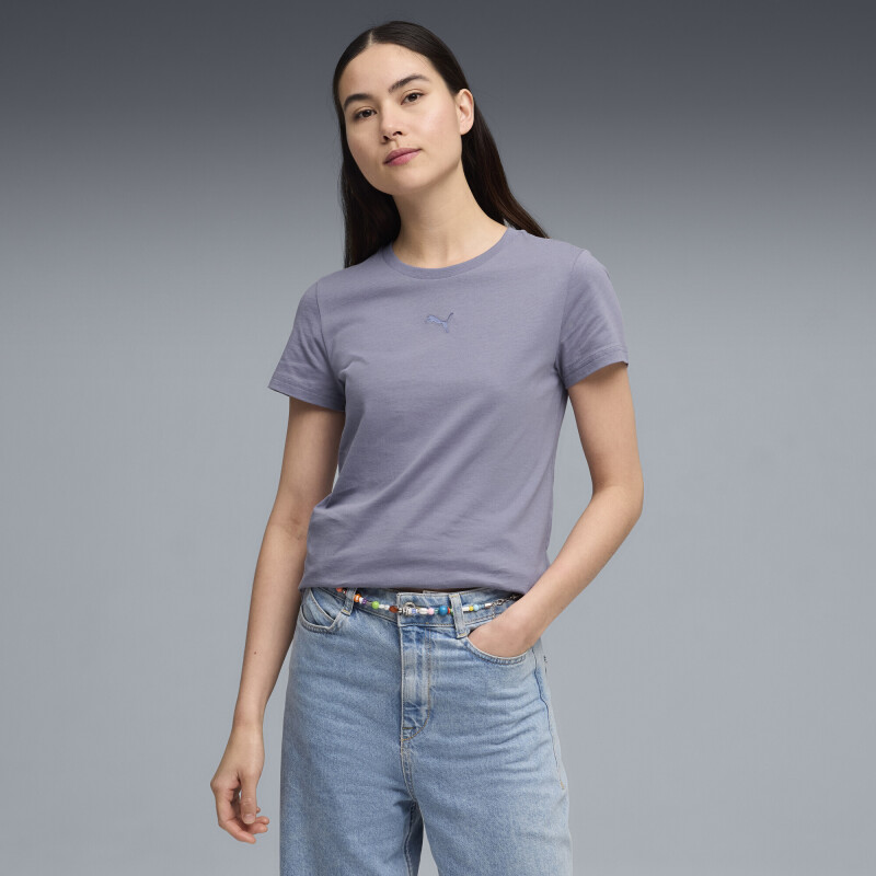 Remera Puma ESS Centered Cat Logo Tee de Mujer - 692916 65 Gris