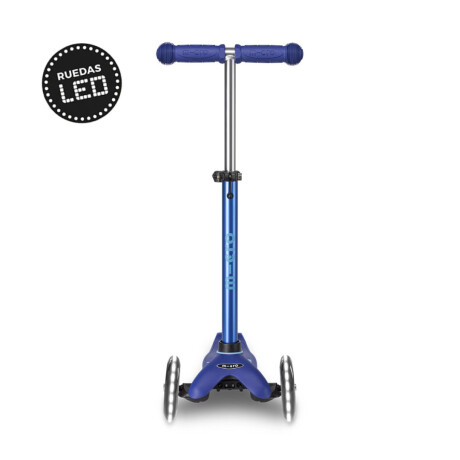 Monopatín Micro Mini Deluxe LED Ajustable con 3 Ruedas Azul