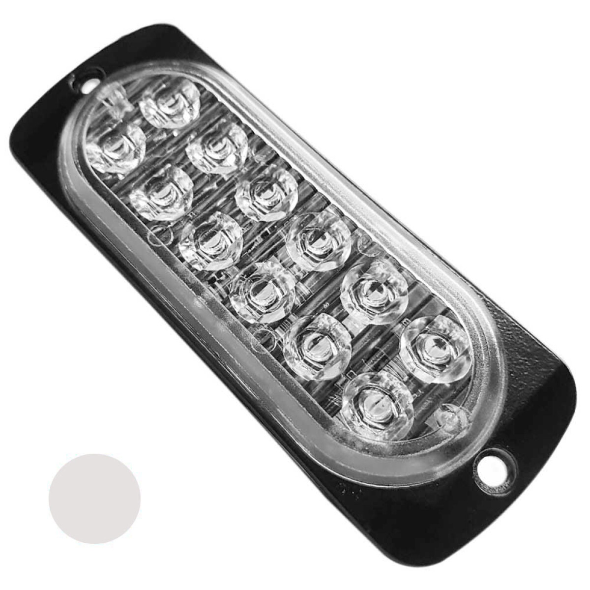 SEÑALIZACION - BARRAL BLANCO 12 LED 12/24V 112X41MM - 