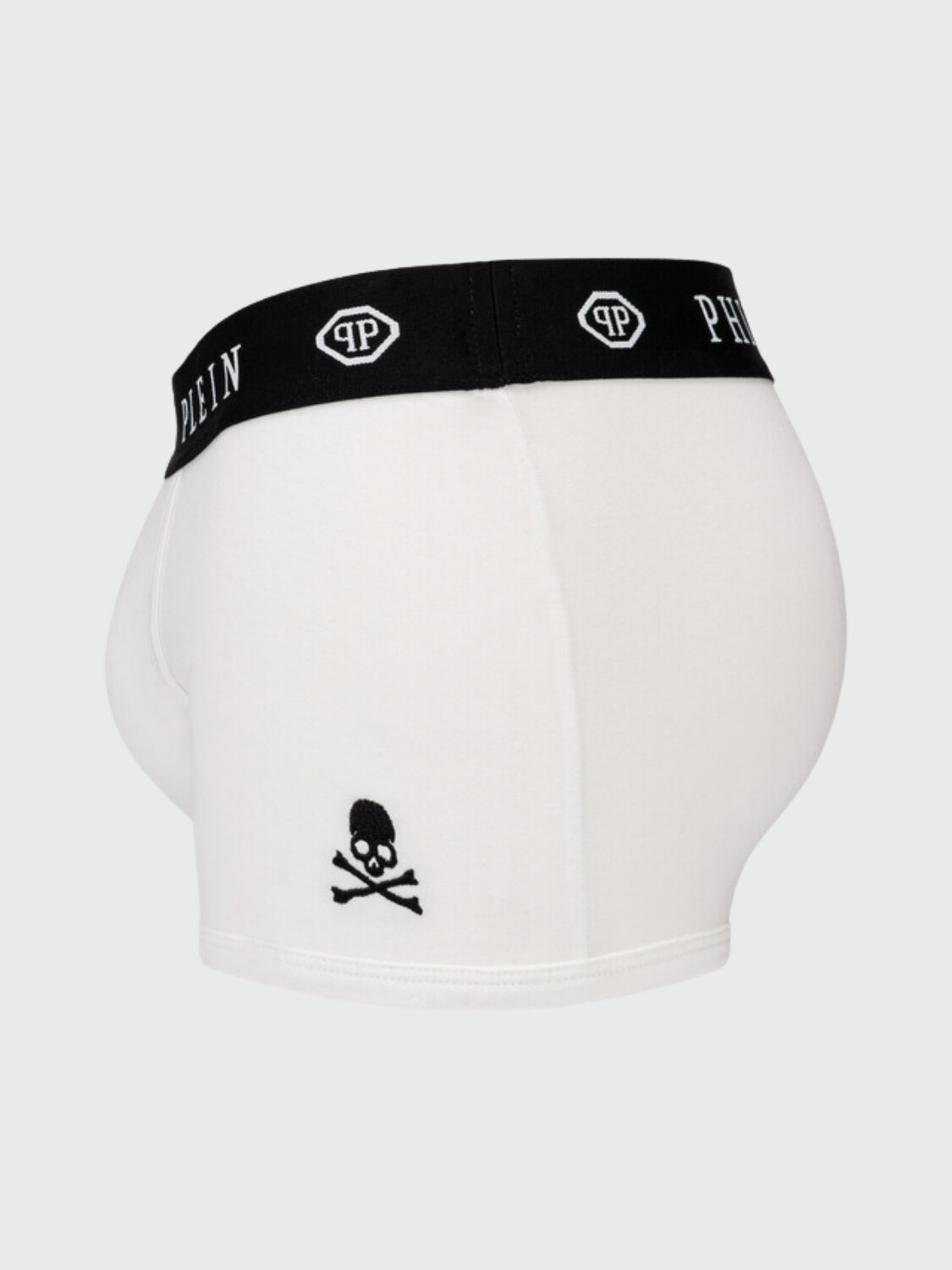 PHILIPP PLEIN - bóxer negro con diseño de calavera Blanco