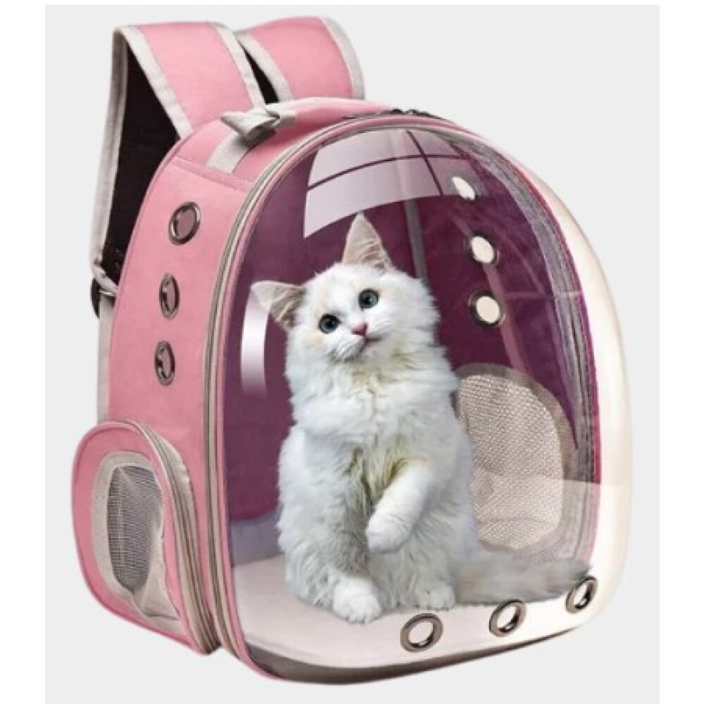 MOCHILA TRANSPORTADORA GATO ROSA/CELESTE 31X28X42CM MOCHILA TRANSPORTADORA GATO ROSA/CELESTE 31X28X42CM