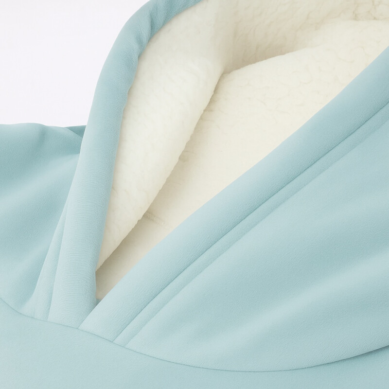 Buzo Manta Con Capucha Polar y Corderito unisex Celeste