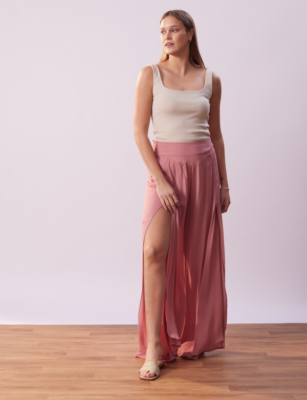 Pantalon Tajos ROSA