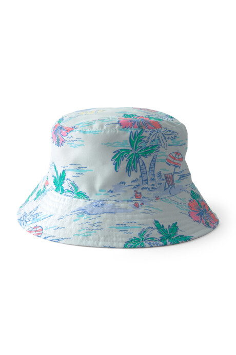 Gorro reversible, diseño tropical y beige Sin color