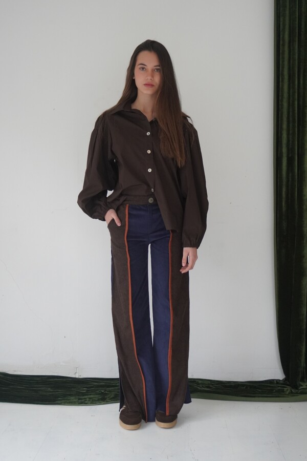 Tweed Pants Azul / Tweed Chocolate