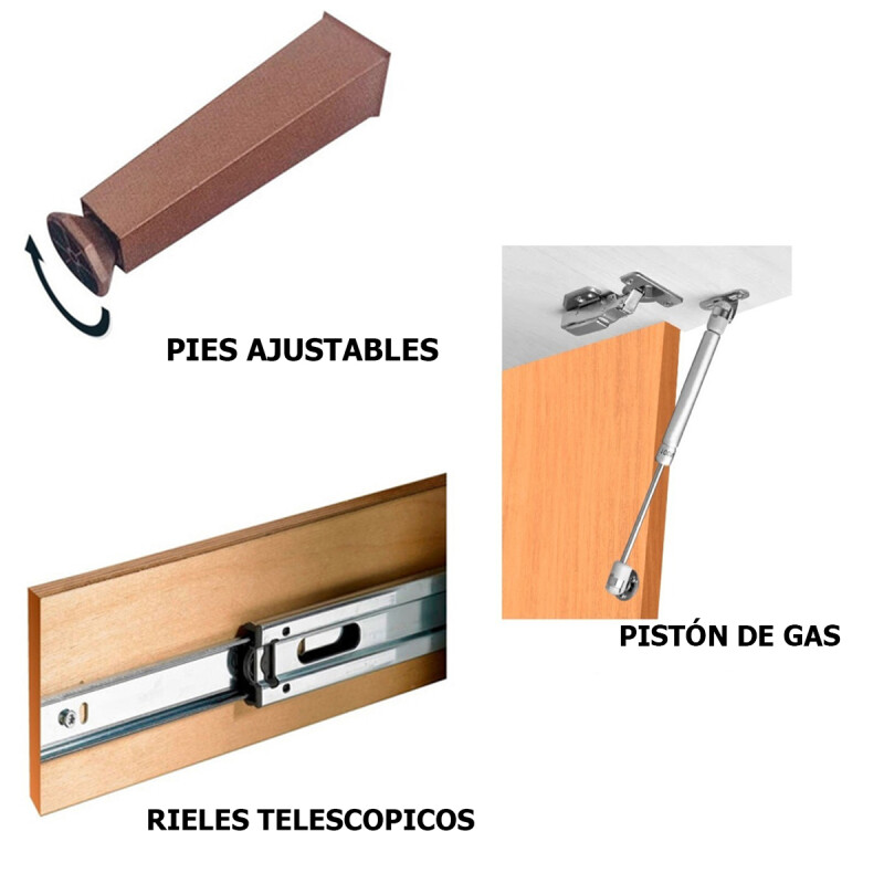 Mueble Cocina Compacta Premium 15m Color Rústico Mueble Cocina Compacta Premium 15m Color Rústico