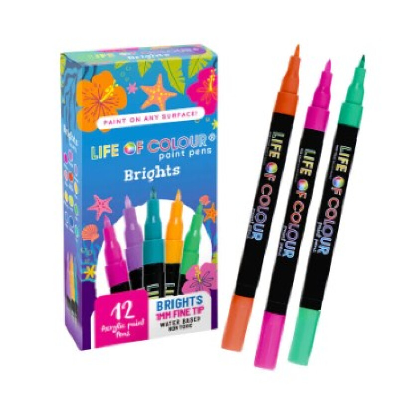 Marcadores Acrilico 1mm - x12 Vibrantes Life Of Colour Unica