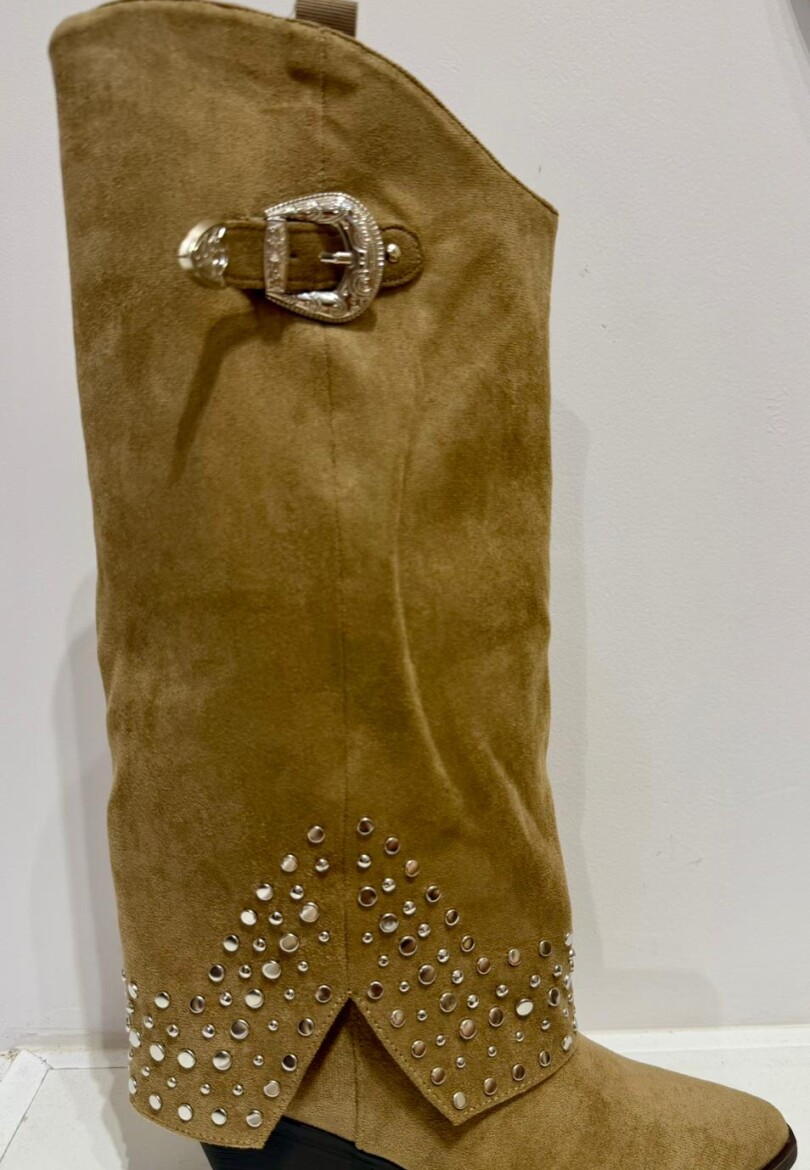 BOTA ALTA TACHA Beige