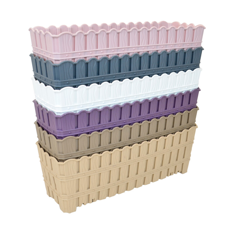Maceta de balcón 40 cm simil bambú BLANCO