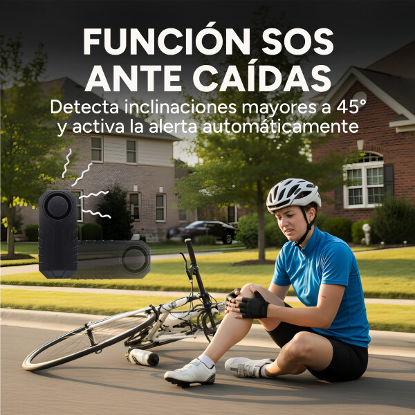 Alarma Antirrobo Bicicleta Moto Monopatin Sensor Movimiento Color Negro