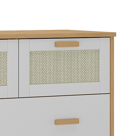 Cómoda 4 Cajones Cajonera Madera Maciza Ratan Cómoda 4 Cajones Cajonera Madera Maciza Ratan