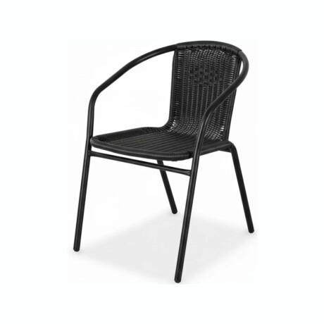 SILLA SIMIL RATTAN SC-037 Silla De Jardín Simil Rattan RUSTICO SC-037 Estructura De Acero - Negro