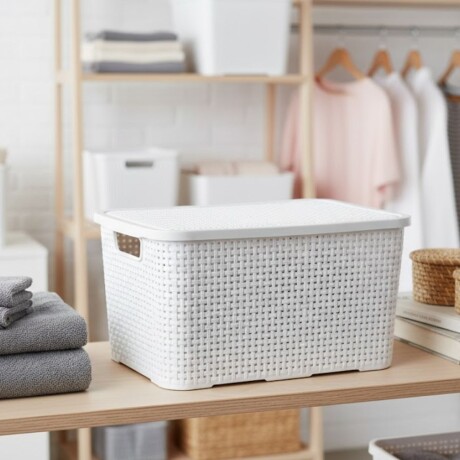 Caja ratán 15 lts BLANCO