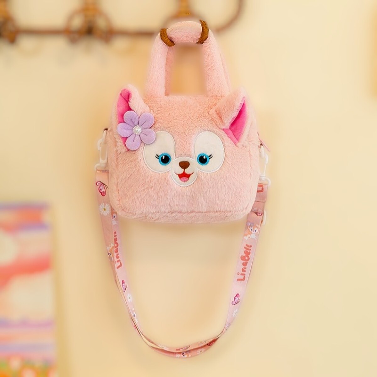 Bolso Infantil De Peluche - Perrito Rosa 