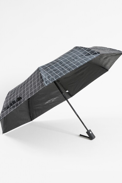 Paraguas estampa geométrica negro