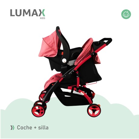 Coche de bebé Premium Lumax con asiento para auto Rojo