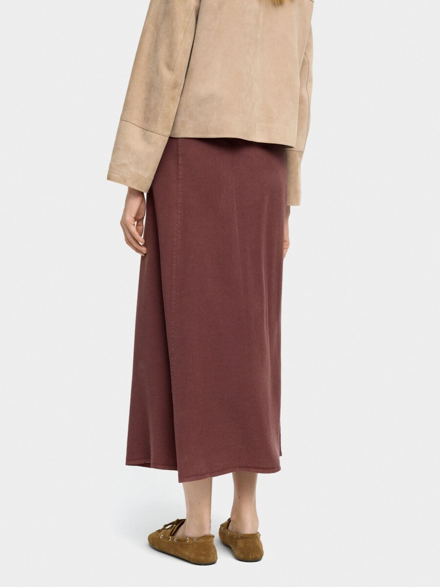 Falda Midi Con Cruce 100% Lyocell marron