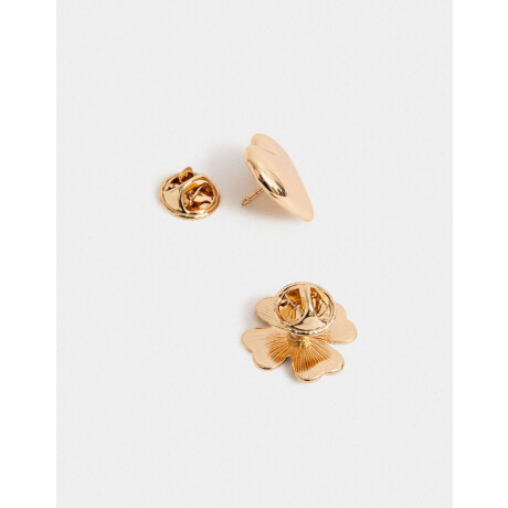 Set De Prendedores Con Strass Dorado