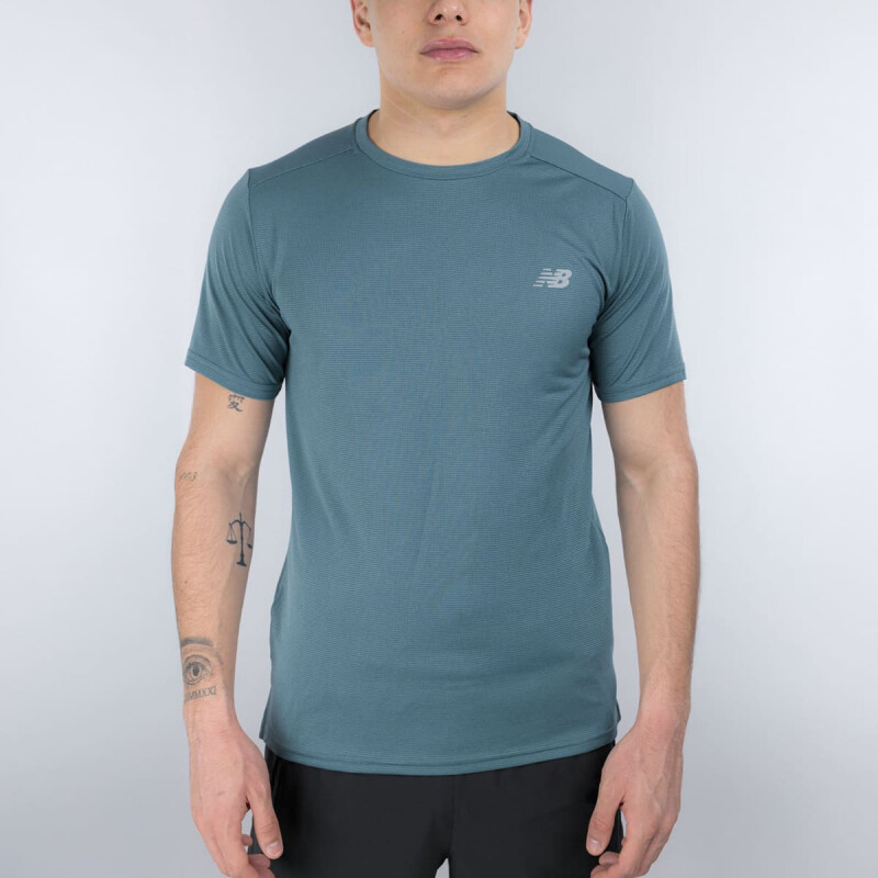 Remera New Balance Hombre MT41222AAZ Turquesa