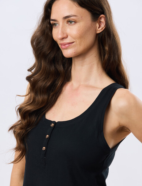 MUSCULOSA BÁSICA DE ALGODÓN Negro