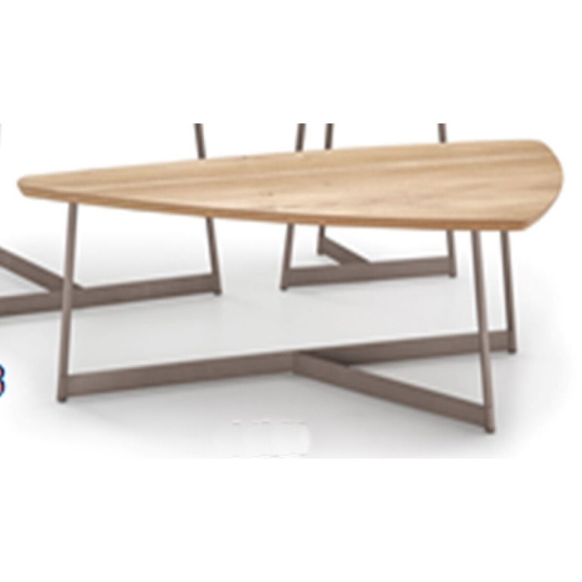 MESA CENTRO TRIANGULAR - BASE GRAFITO - MADERA ROBLE CLARO 