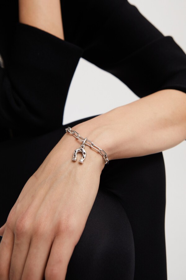 PULSERA DE ESLABONES GRANDES BAÑADA EN PLATA DE LEY Pulsera