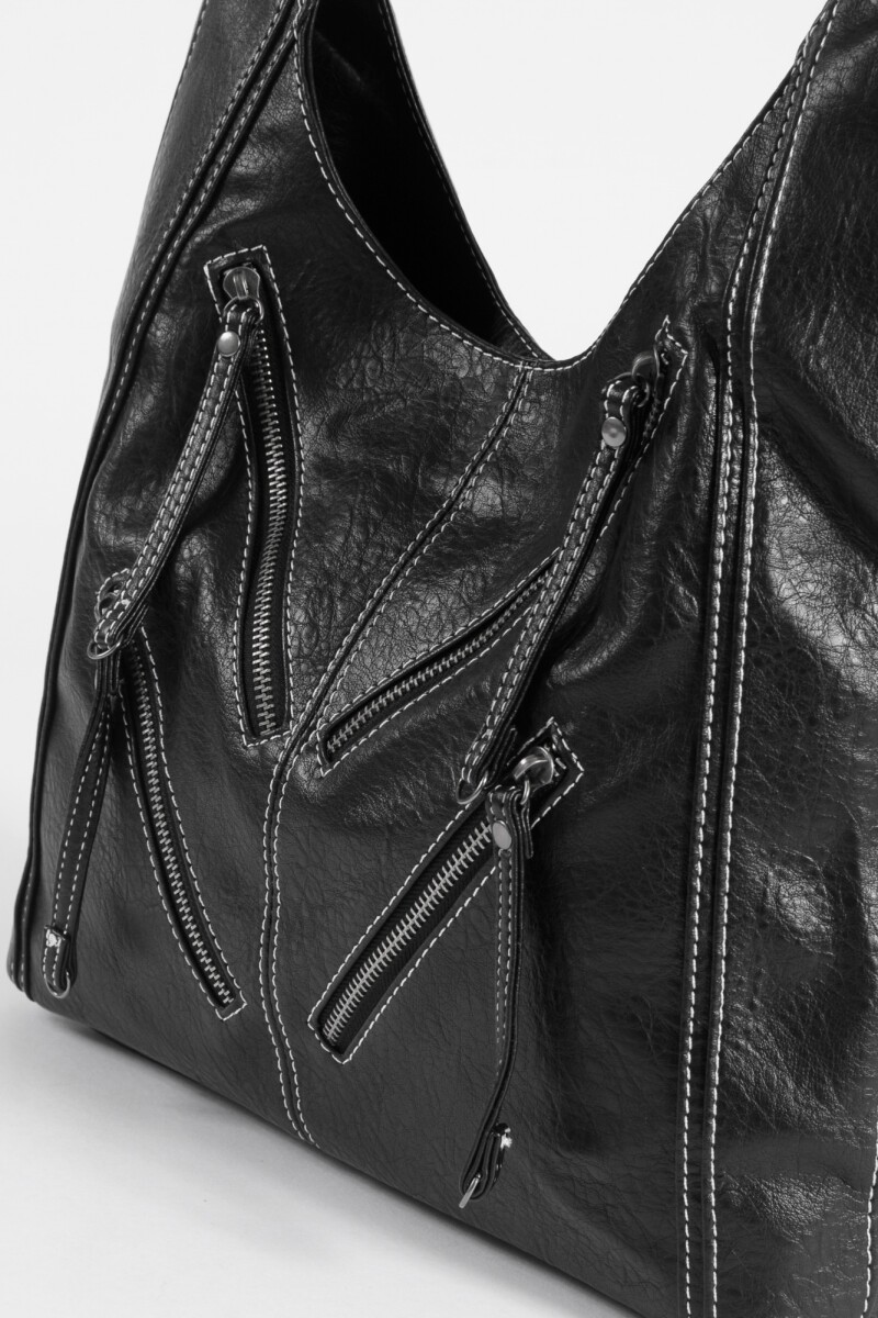 Cartera soft ojalillos negro