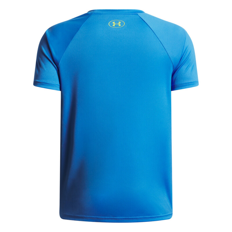UA Tech Split Wordmark SS-ORG BLU-402