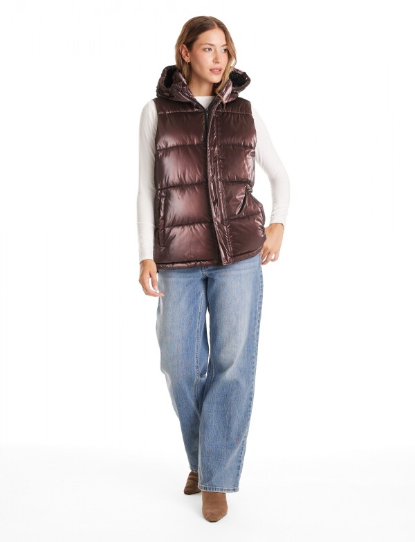 Chaleco Abrigo Puffer MARRON