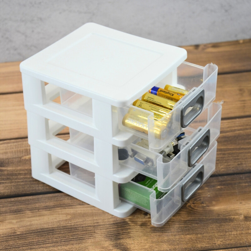 Gavetero organizador de plástico 3 bandejas BLANCO