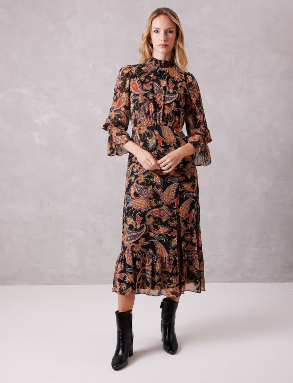 Vestido Arabescos MULTI/NEGRO