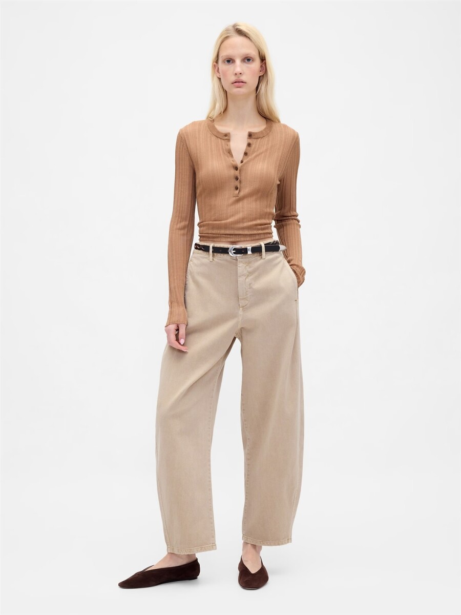Pantalón Khaki Barrel Mujer - Wicker 