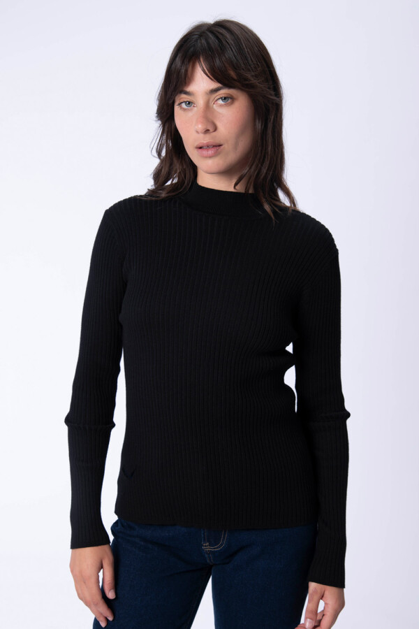 Remera manga larga punto Negra