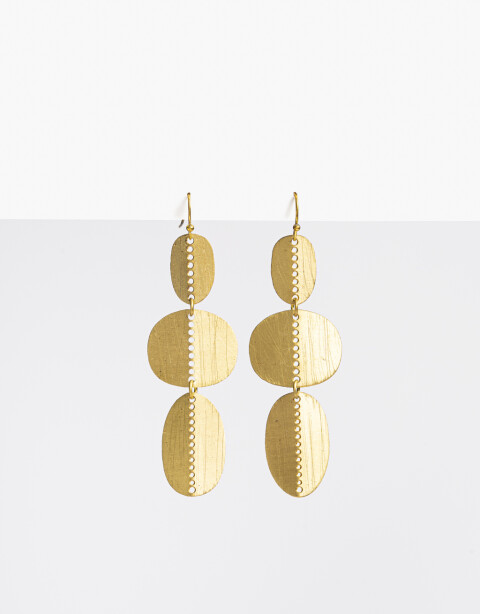 Aros Colgantes Largos Bronce Aros Largos Bronce Chapones - Dorado Bronce