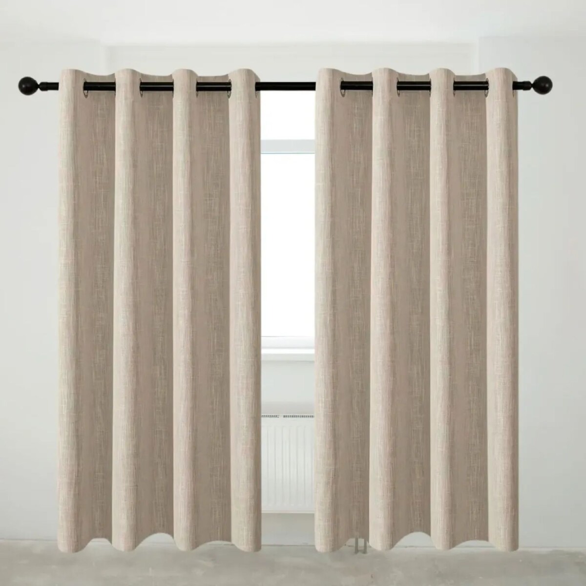 Cortina 100% Blackout 2 Paños Lumax Textura Lino 140x220cm - Beige 