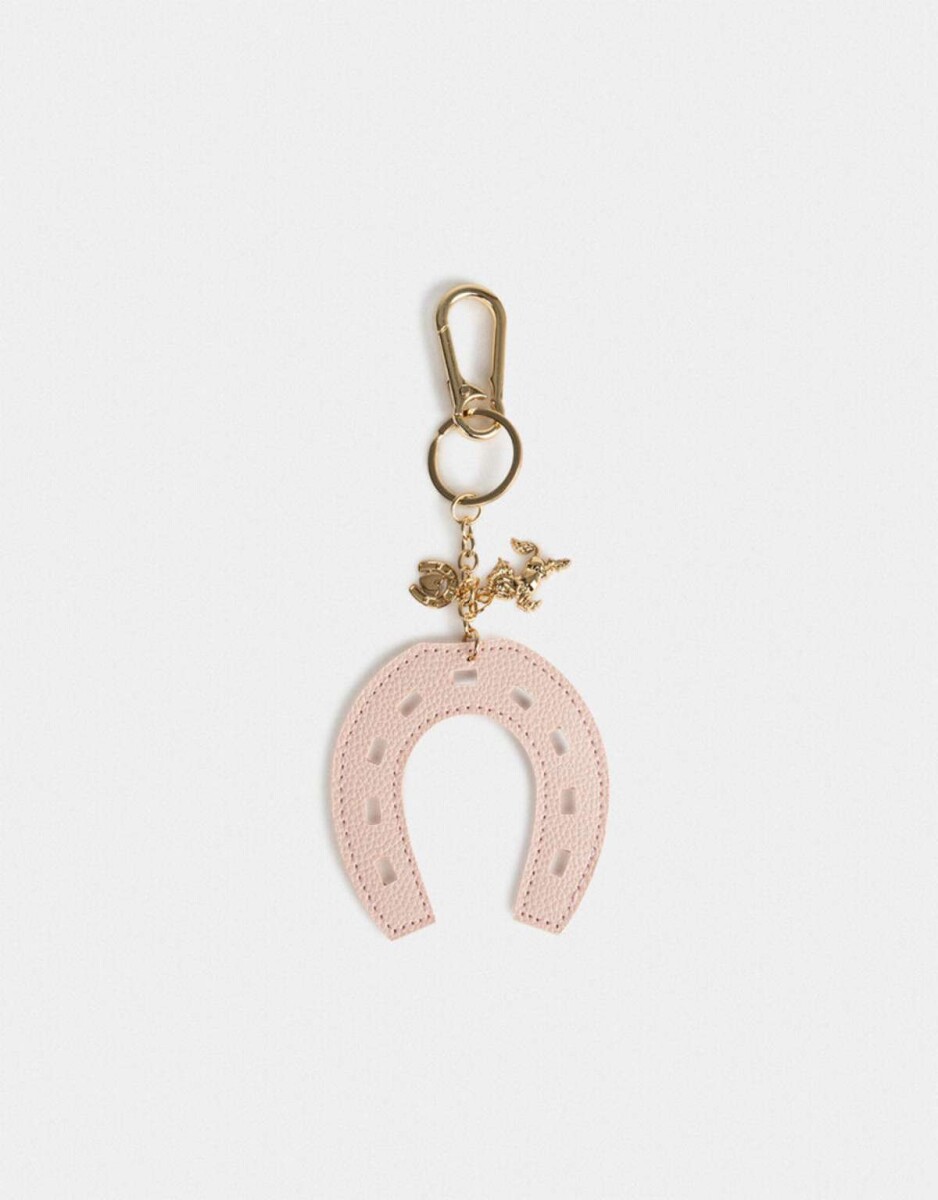Llavero Y Charm De Herradura De Pu - Rosa Claro 
