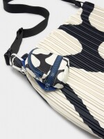 Bolso De Hombro De Nylon Estampado Con Pliegues blanco