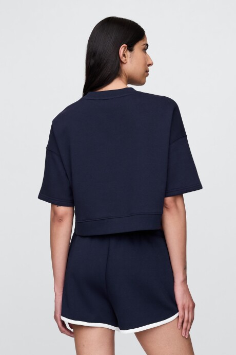 Buzo Deportivo Crop Manga Corta Logo Mujer Navy Uniform