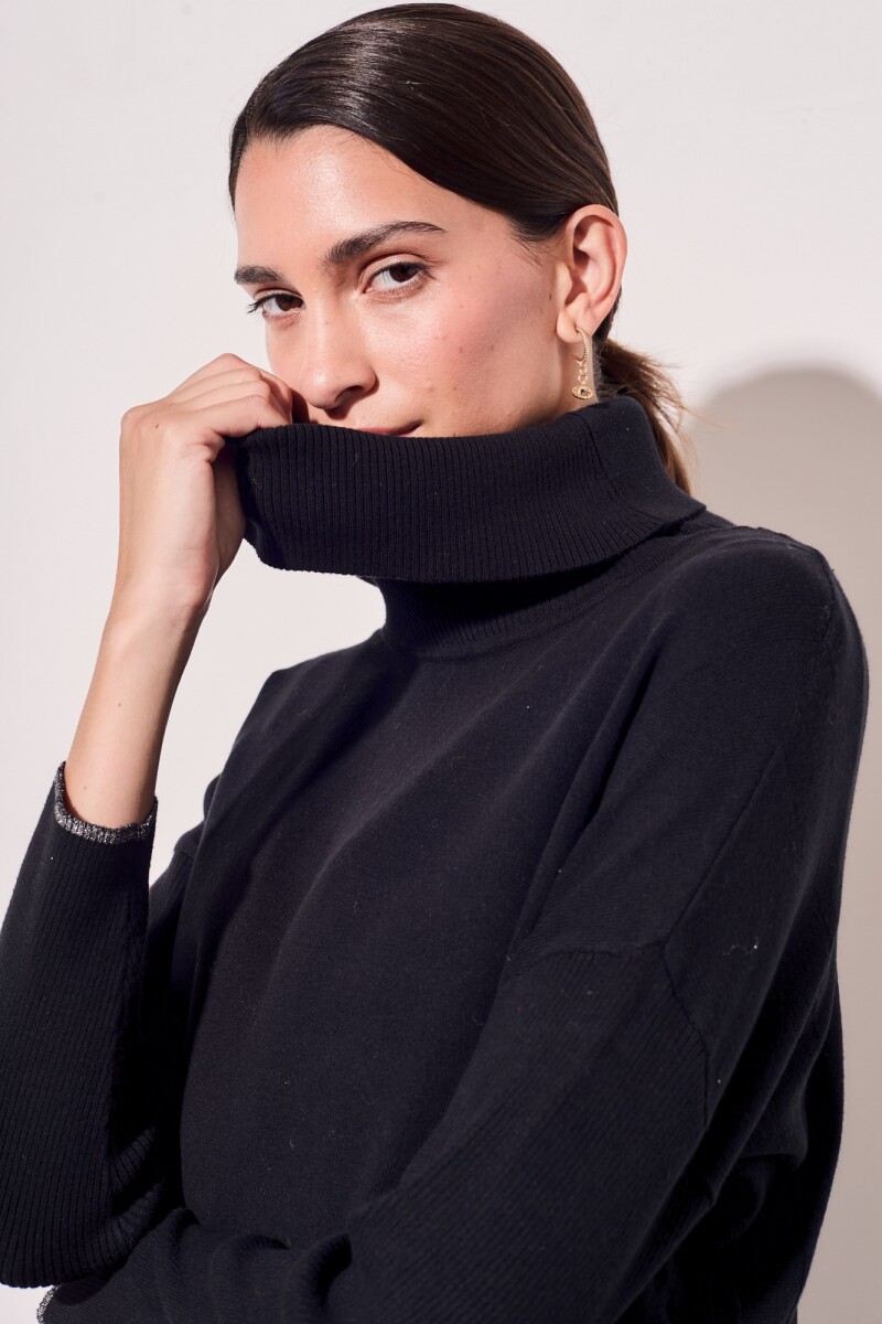 Polera Algodón Elastano Negro