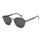 Lentes De Sol Ultralight Redondo De Acero Inoxidable Negro/Negro