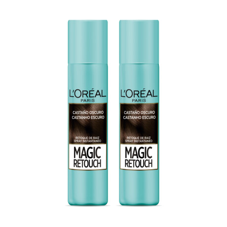 Pack Retoque de Raíz L'Oréal Paris Magic Retouch en Spray Castaño Oscuro 2 Unidades Pack Retoque de Raíz L'Oréal Paris Magic Retouch en Spray Castaño Oscuro 2 Unidades