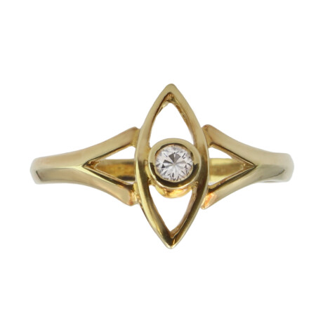 Anillo Stella de oro amarillo 18k con circonia Anillo Stella de oro amarillo 18k con circonia