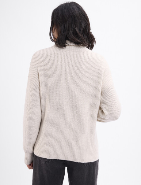 Buzo medio cierre Aurora beige