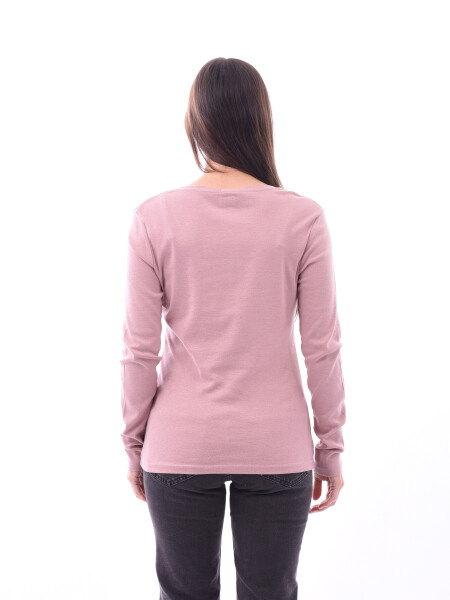 REMERA BASICA PETRA RIBB ROSADO