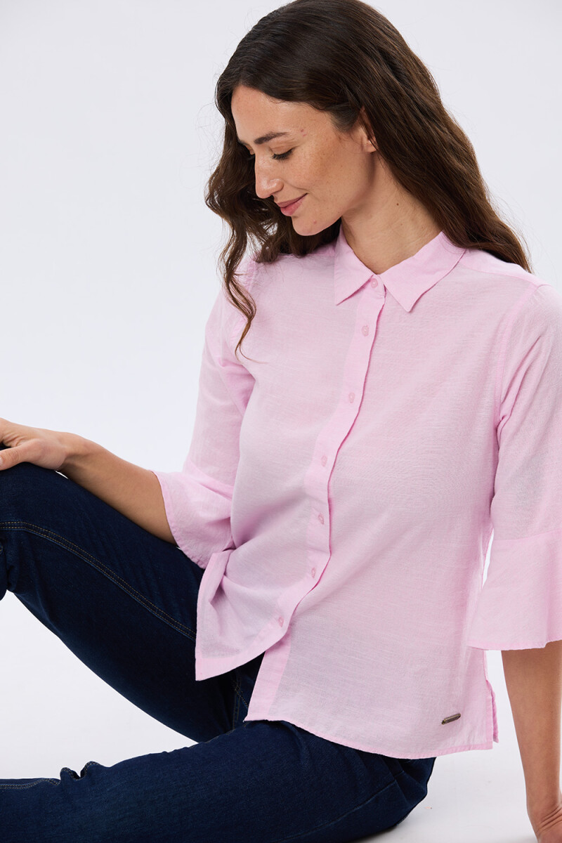 CAMISA DE LINO CON VOLADOS - Rosacla 
