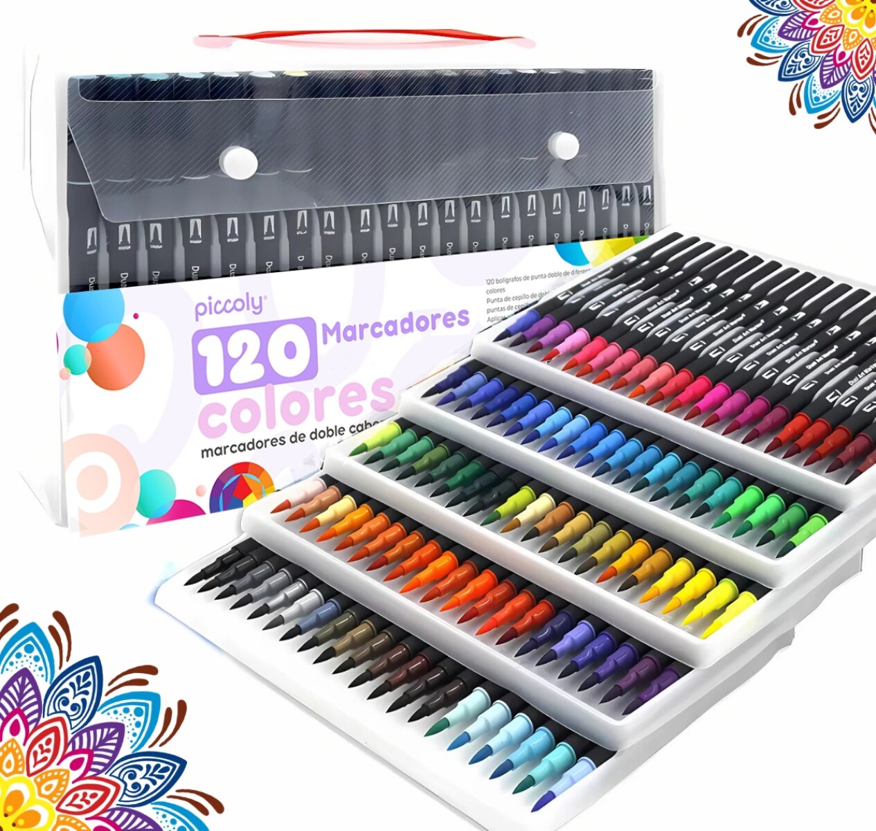 Set 120 Marcadores De Alcohol Doble Punta - Blanco 