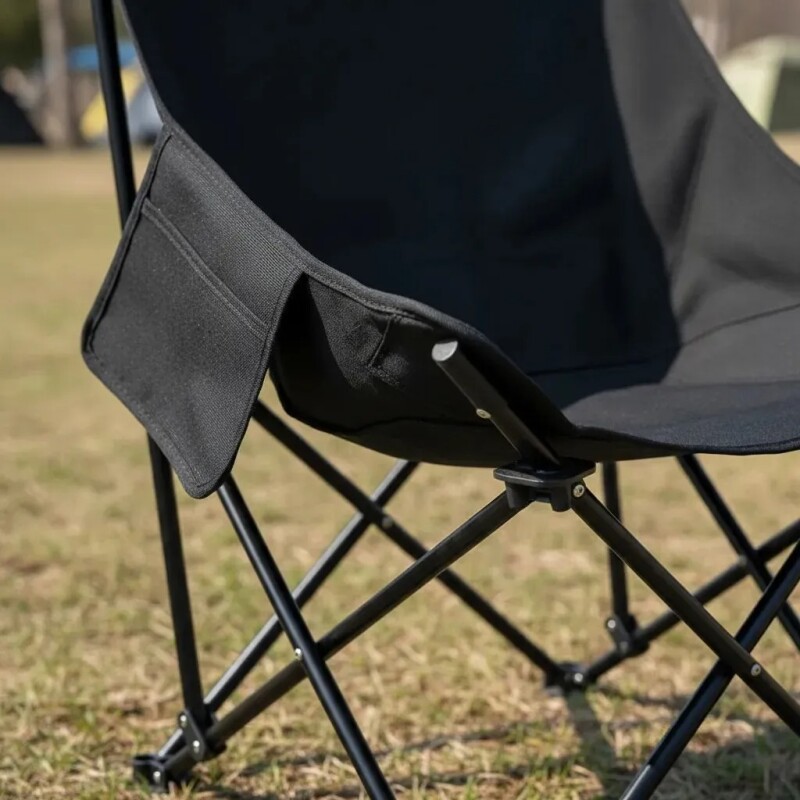 Silla Moon Chair Plegable Reforzada – Cómoda, Ligera y Lista para Usar NEGRO