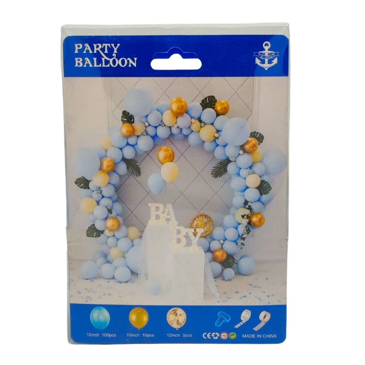 Medio Arco de globos Pastel - Celeste 