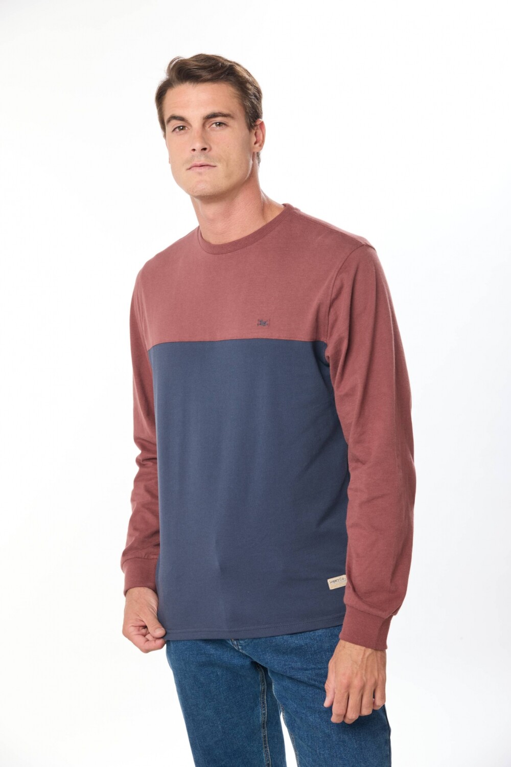 REMERA COMBINADA Bordo